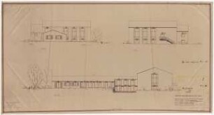 Evangelisches Gemeindezentrum Altstadtgemeinde, Bad Oeynhausen: Westansicht, Ostansicht, Südansicht, Positionen 1:100
