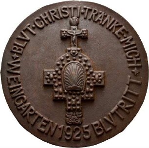 Großes Eisengussmodell der Medaille auf den Heilig-Blut-Ritt in Weingarten, 1925