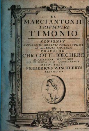 De Marci Antonii Trivmviri Timonio