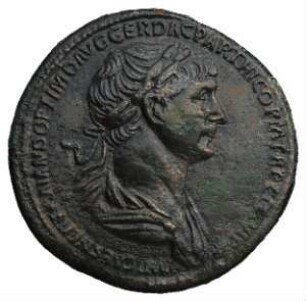 Münze, Sesterz, 114 - 117 n. Chr.