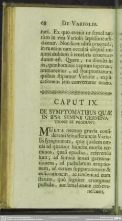 Caput IX. De Symptomatibus Quae In Ipsa Seminii Germinatione Se Produnt