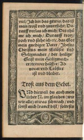 Trost aus dem Gebet.