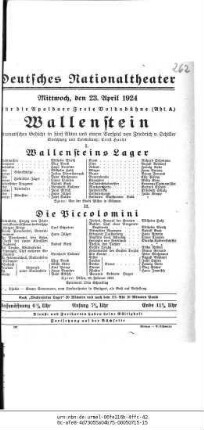 Wallenstein [Wallensteins Lager; Die Piccolomini]