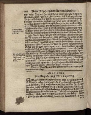 Analysis.Oder Zergliederung des IV. Capittels