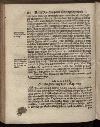 Analysis.Oder Zergliederung des IV. Capittels