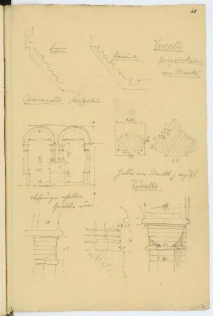 Markthalle, Vercelli: Details (aus: Skizzen- und Fotoalbum 4)
