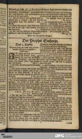 Der Prophet Sacharja.