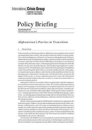 Afghanistan's parties in transition