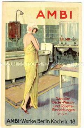 Werbepostkarte für Sanitäre Einrichtungen