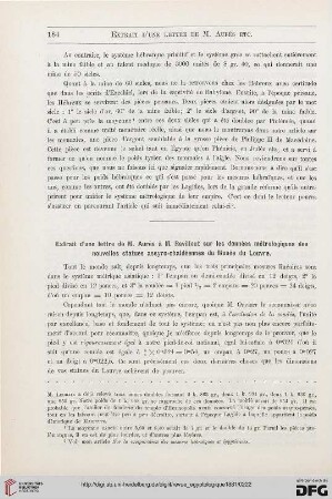 2: Extrait d'une lettre de M. Aurès à M. Revillout sur les données métrologiques des nouvelles statues assyro-chaldéennes du Musée du Louvre