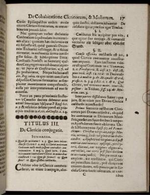 Titulus III. De Clericis coniugatis