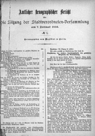 No 1, 7. Januar 1886