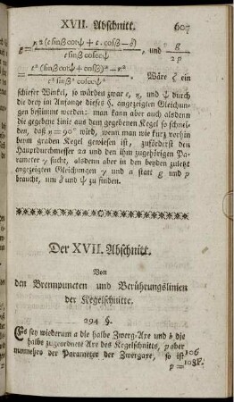 XVII. - XXII. Abschnitt. Kegelschnitte.