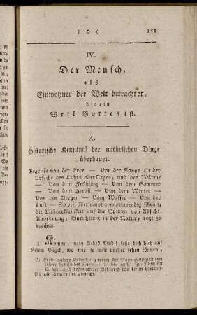 A. Historische Kenntniß der natürlichen Dinge überhaupt