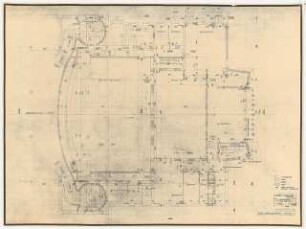 Stadthalle, Mülheim an der Ruhr Umbau: Bühnenhaus: Grundriss Untergeschoss 1:50