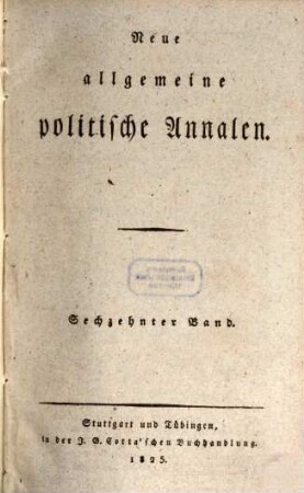 Neue allgemeine politische Annalen, 16. 1825