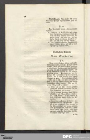 Sechszehnter Abschnitt. Vom Ehestande.