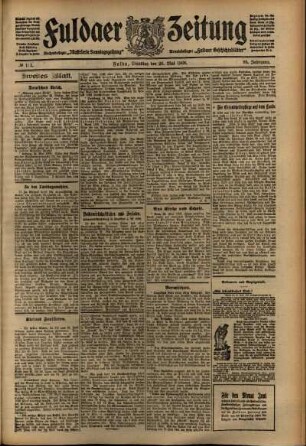 Zweite Ausgabe vom Dienstag, den 26. Mai 1908.