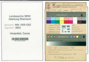 Entnazifizierung Carola Hinderfeld , geb. 21.08.1898 ()