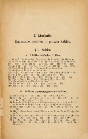 Aufgabensammlung aus der Algebra : Für Lehrerbildungsanstalten und zur Selbstbelehrung bearbeitet