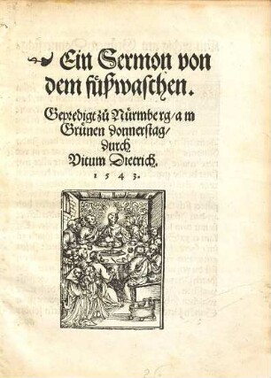 Ein Sermon von dem füßwaschen