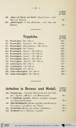 Teppiche (Nr. 410-423)