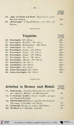 Teppiche (Nr. 410-423)
