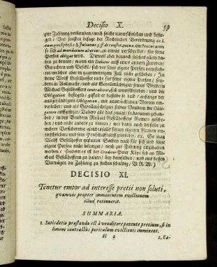 Decisio XI. - Decisio XV.