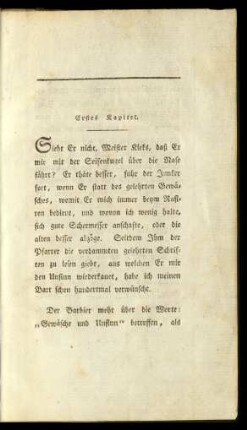 Erstes Kapitel. - Zehentes Kapitel.