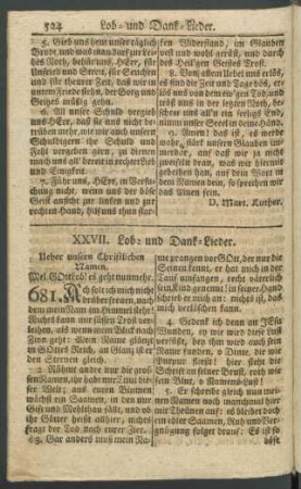 XXVII. Lob- und Dank-Lieder