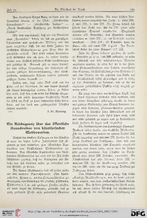 1: Ein Reichsgesetz über das öffentliche Ausschreiben von künstlerischen Wettbewerben