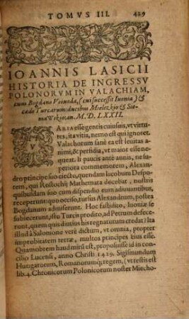 Rerum Polonicarum tomi tres, 3