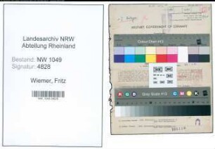 Entnazifizierung Fritz Wiemer , geb. 05.08.1903 (Kaufmann)