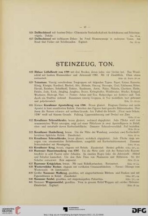 Steinzeug, Ton (Nr. 828-885)