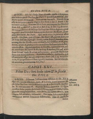 Caput XXV. Filius Dei heri hodie idem & in secula Ebr. XIII.8