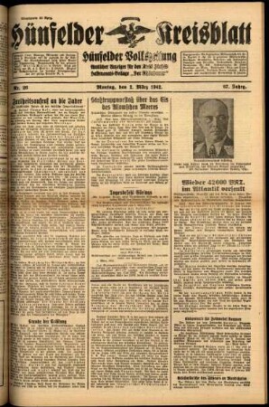 Ausgabe vom Montag, den 02. März 1942.