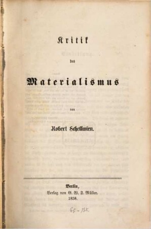 Kritik des Materialismus