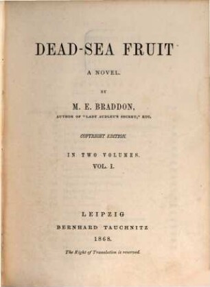 Dead-sea fruit : a novel, 1