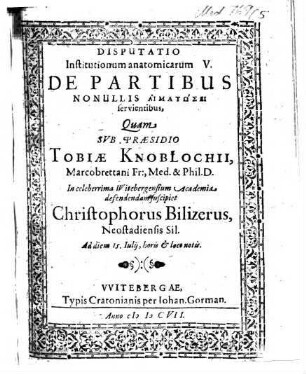 Disputatio Institutionum Anatomicarum, 5. De Partibus Nonullis Haimatōsei servientibus