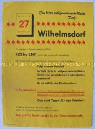 Propagandaflugblatt zur Kollektivierung der Landwirtschaft