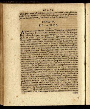 Caput IV. De Anima.