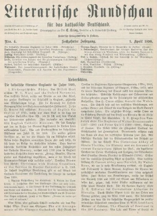 97-102 Die katholische Literatur Englands im Jahre 1889