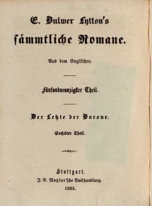 Ed. Bulwer Lytton's sämmtl. Romane, 95,6