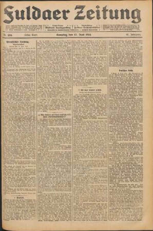 Ausgabe vom Samstag, den 13. Juni 1914.