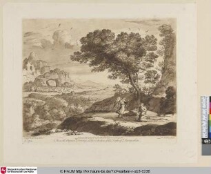 [Landschaft mit Hagar, Ismael und dem Engel, rechts bei der Baumgruppe.]