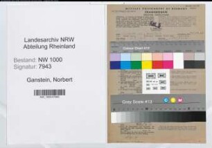Entnazifizierung Norbert Von Ganstein, geb. 03.09.1902 (Referent)