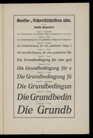 Kursiv-, Schreibschriften usw.