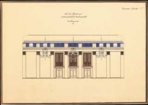 Nationalpolitische Erziehungsanstalt im Weserbergland Schinkelwettbewerb 1941: Verwaltungs- und Festhaus: Festsaal. Längswand. Ansicht 1:50