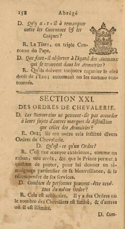 Section XXI. Des Ordres De Chevalerie