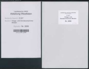 Prästationsregister der Vogtei Brackwede des Amtes Sparrenberg